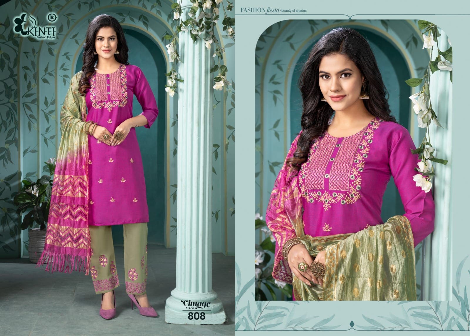 Kinti Vintage Vol 8 Designer Readymade Kurti Pant With Dupatta